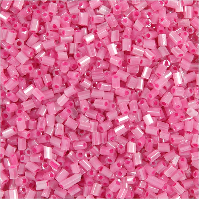 Rocaille Seed Beads 2-cut, D 1,7 mm, Größe 15/0, Lochgröße 0,5 mm, Rosa, 500 g/ 1 Btl. [HOB-68783]