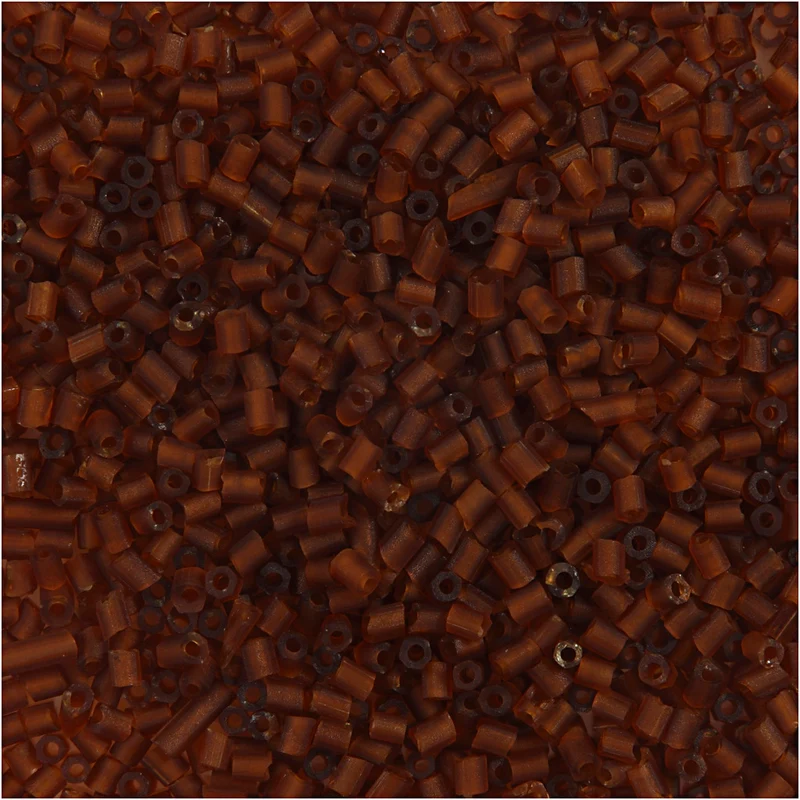 Rocaille Seed Beads 2-cut, D 1,7 mm, Größe 15/0, Lochgröße 0,5 mm, Braun, 25 g/ 1 Pck [HOB-687810]