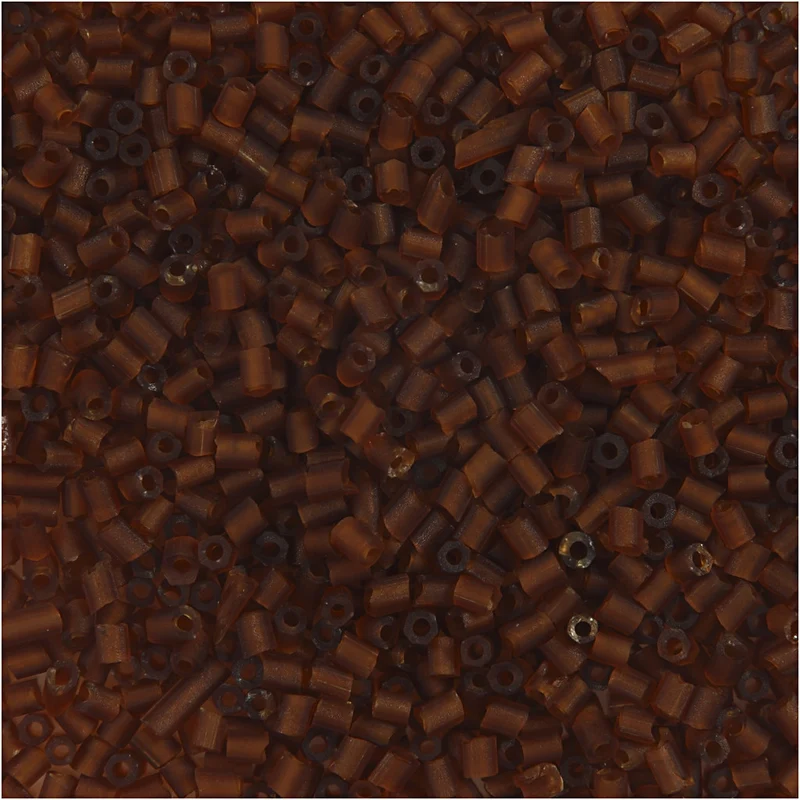 Rocaille Seed Beads 2-cut, D 1,7 mm, Größe 15/0, Lochgröße 0,5 mm, Braun, 25 g/ 1 Pck [HOB-687810]