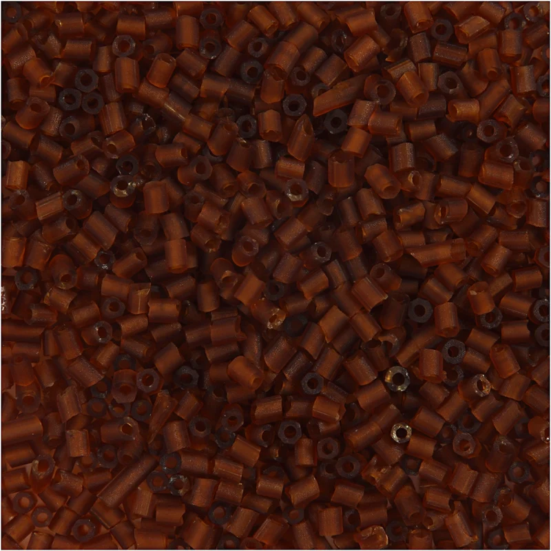 Rocaille Seed Beads 2-cut, D 1,7 mm, Größe 15/0, Lochgröße 0,5 mm, Braun, 500 g/ 1 Btl. [HOB-68781]