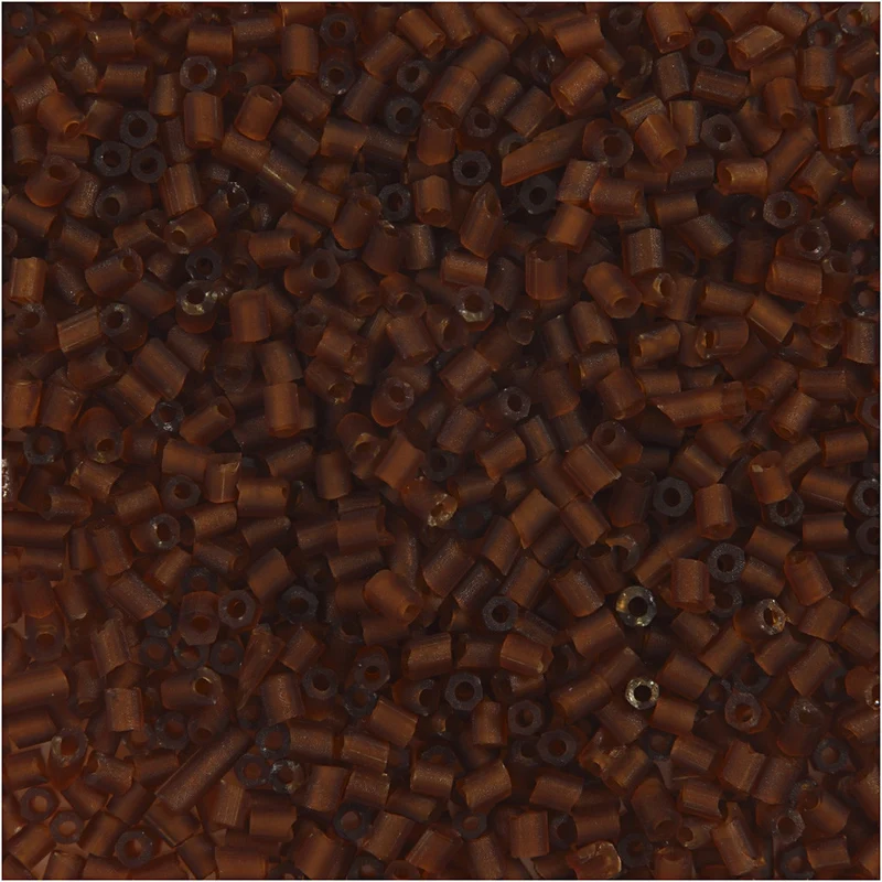 Rocaille Seed Beads 2-cut, D 1,7 mm, Größe 15/0, Lochgröße 0,5 mm, Braun, 500 g/ 1 Btl. [HOB-68781]