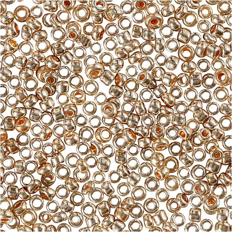 Rocailleperlen, D 1,7 mm, Größe 15/0 , Lochgröße 0,5-0,8 mm, Rosa gold, 25g/ 1 Pck [HOB-686890]