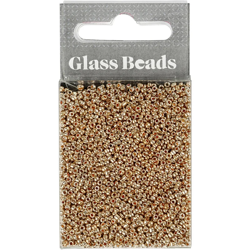 Rocailleperlen, D 1,7 mm, Größe 15/0 , Lochgröße 0,5-0,8 mm, Rosa gold, 25g/ 1 Pck [HOB-686890]