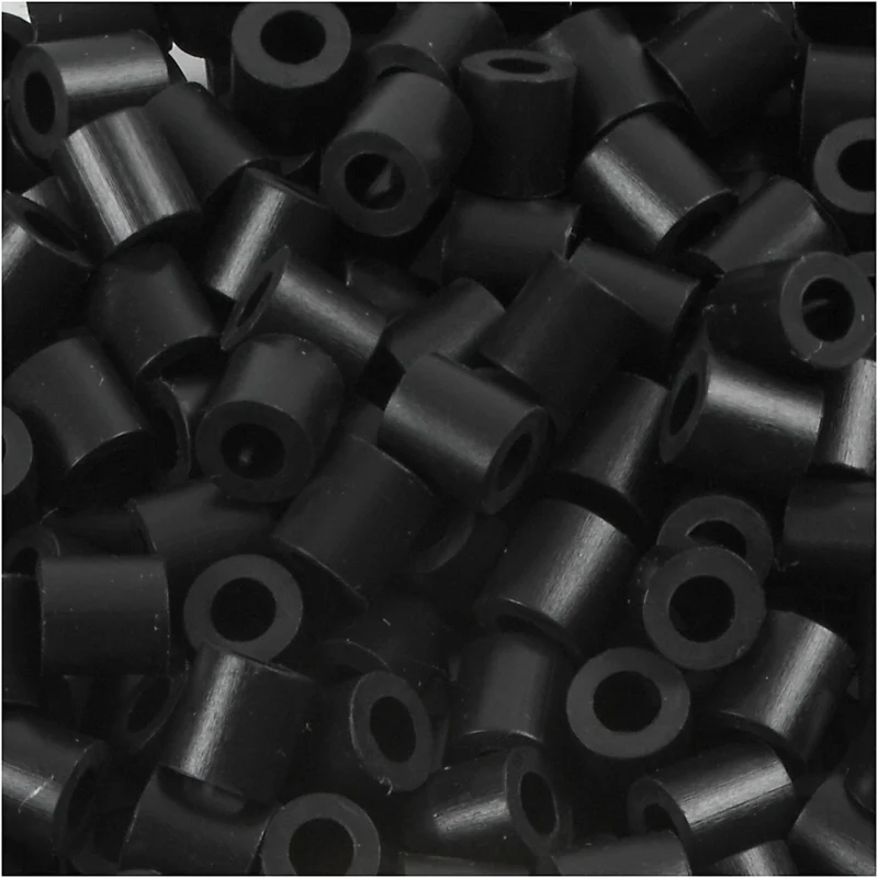 Bügelperlen, Größe 5x5 mm, Lochgröße 2,5 mm, medium, Schwarz (32220), 1100 Stk/ 1 Pck [HOB-751010]