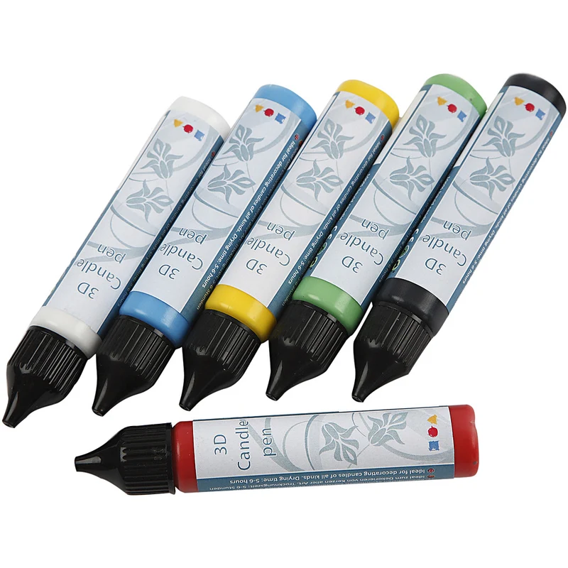 Kerzenstifte, Kräftige Farben, 6x28 ml/ 1 Pck [HOB-73512]