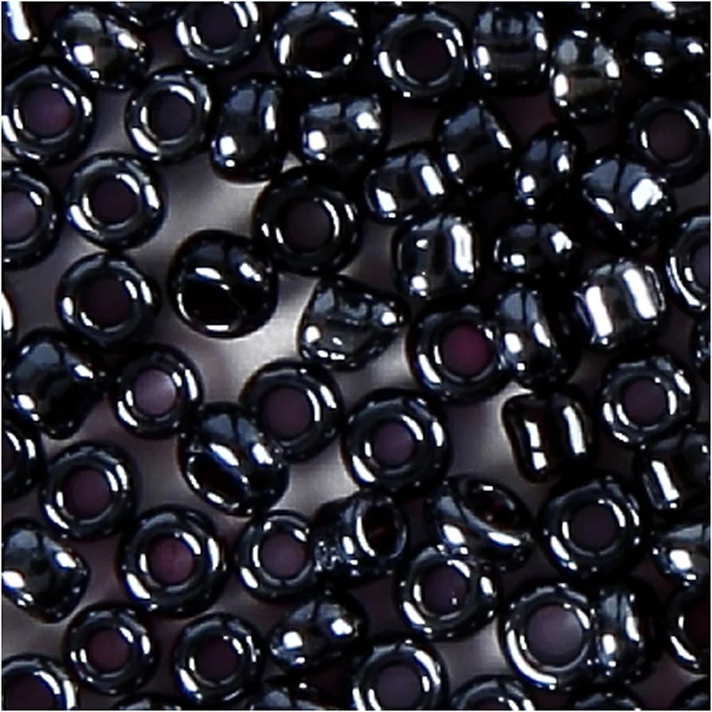 Rocailleperlen, D 1,7 mm, Größe 15/0, Lochgröße 0,5-0,8 mm, Dunkelgrau, 500 g/ 1 Btl. [HOB-68682]