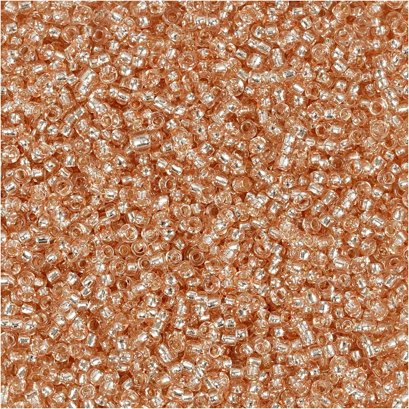 Rocailleperlen, D 1,7 mm, Größe 15/0, Lochgröße 0,5-0,8 mm, Pfirsich, 25 g/ 1 Pck [HOB-686750]