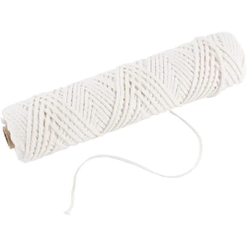 Docht , Geeignet für getauchte Kerzen (Durchm. 30 mm) und geformte Kerzen (Durchm. 80–100 mm) , B 2 mm, 100 g, 50 m/ 1 Rolle [HOB-73321]
