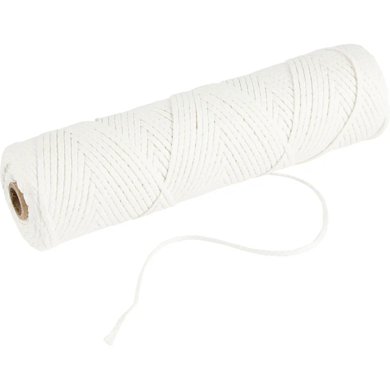 Docht , Geeignet für getauchte Kerzen (Durchm. 15–22 mm) und geformte Kerzen (Durchm. 40–60 mm) , 100 g, 50 m/ 1 Rolle [HOB-73318]