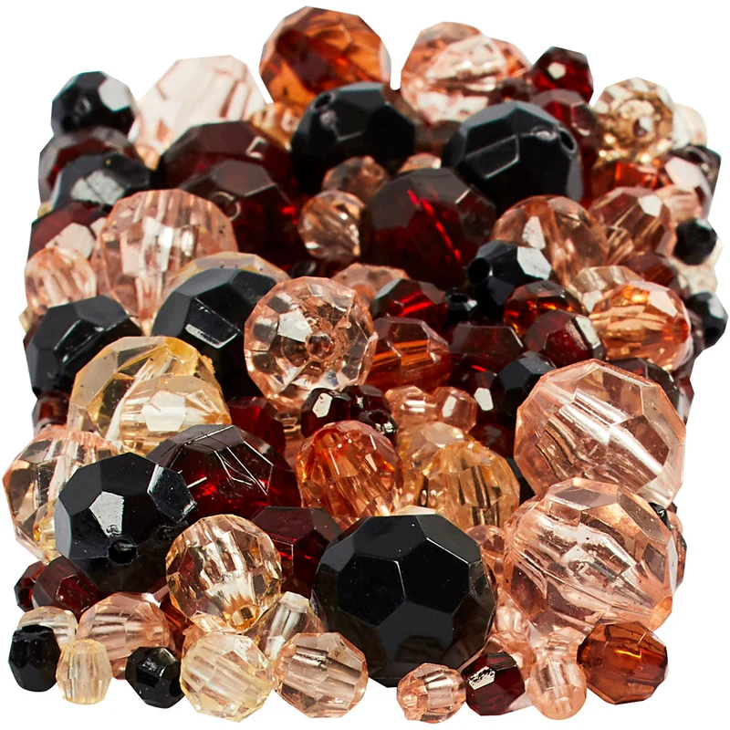 Facettenperlen, Größe 4-12 mm, Lochgröße 1-2,5 mm, ca. 860 Stk, Golden, 250 g/ 1 Pck [HOB-61880]