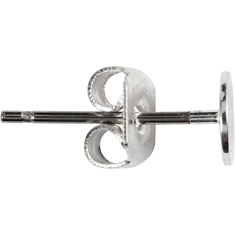 Ohrstecker, L 13 mm, Versilbert, 100 Stk/ 1 Pck [HOB-603081]