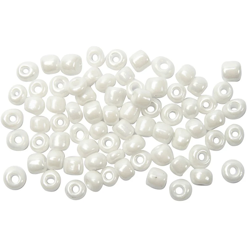 Rocailleperlen, D 4 mm, Größe 6/0, Lochgröße 0,9-1,2 mm, Perlmutt, 500 g/ 1 Pck [HOB-682752]