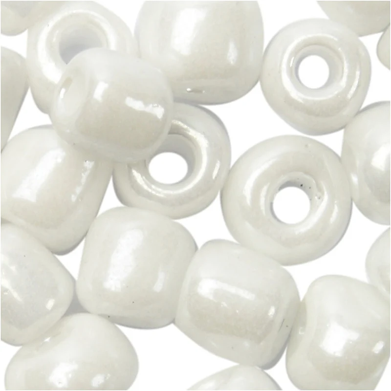 Rocailleperlen, D 4 mm, Größe 6/0, Lochgröße 0,9-1,2 mm, Perlmutt, 500 g/ 1 Pck [HOB-682752]