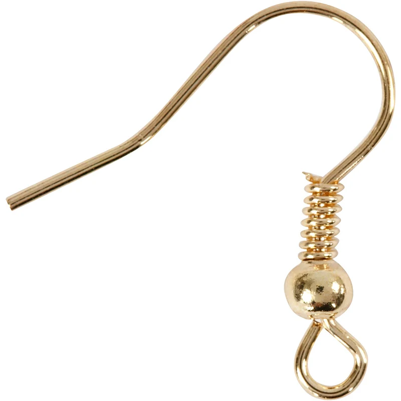 Ohrhaken, L 18 mm, Gold, 10 Stk/ 1 Pck [HOB-603040]