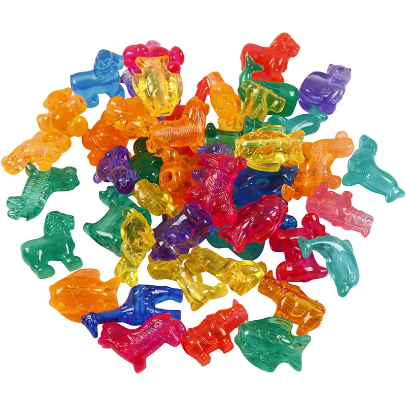 Geformte Kunststoffperlen, Größe 25 mm, Lochgröße 4 mm, ca. 220 Stk, Sortierte Farben, 700 ml/ 1 Dose [HOB-61825]