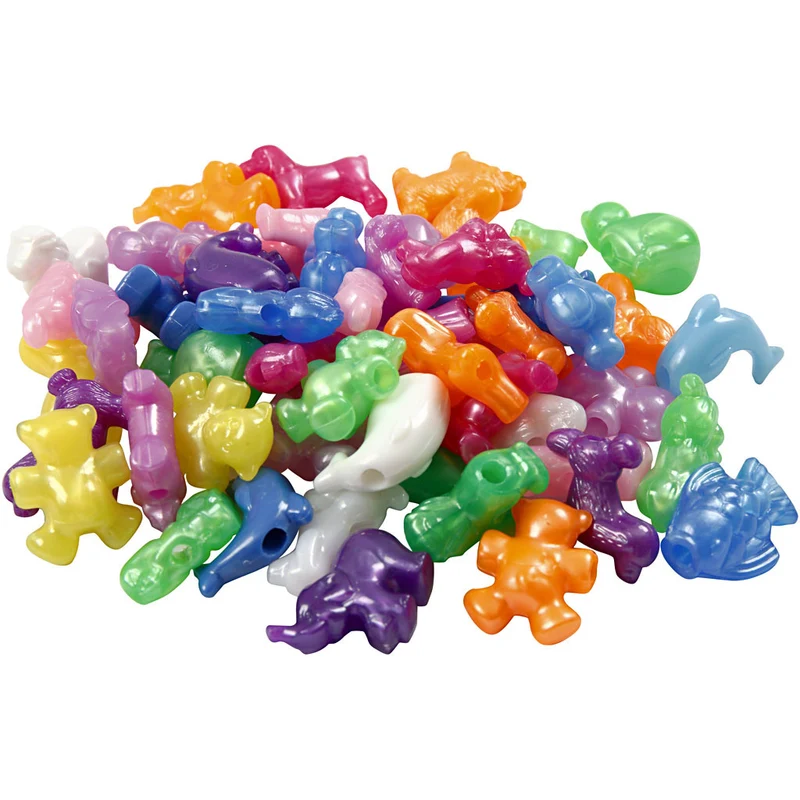 Kunststoffperlen-Mix Figuren, Größe 25 mm, Lochgröße 4 mm, 125 ml/ 1 Pck [HOB-618230]