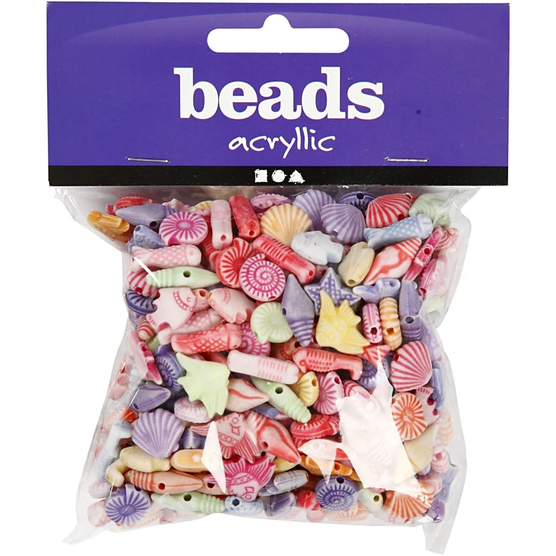 Pastell-Mix, Größe 9-12 mm, Lochgröße 1,2 mm, ca. 380 Stk, 110 g, 175 ml/ 1 Pck [HOB-699801]