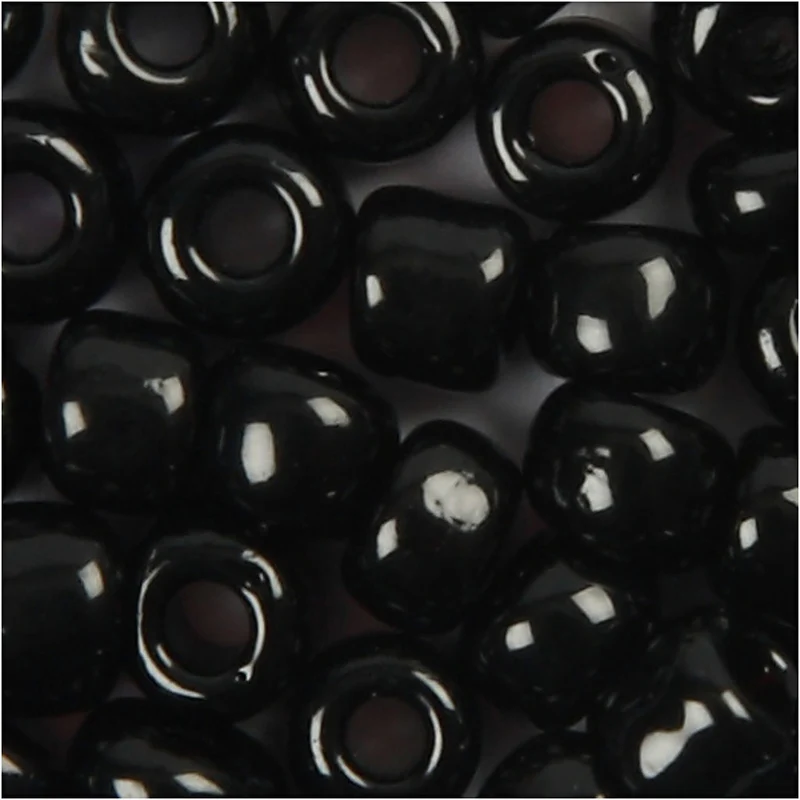 Rocailleperlen, D 3 mm, Größe 8/0, Lochgröße 0,6-1,0 mm, Schwarz, 25 g/ 1 Pck [HOB-682341]