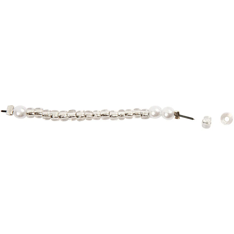 Rocailleperlen, D 3 mm, Größe 8/0, Lochgröße 0,6-1,0 mm, Silber, 25 g/ 1 Pck [HOB-682271]