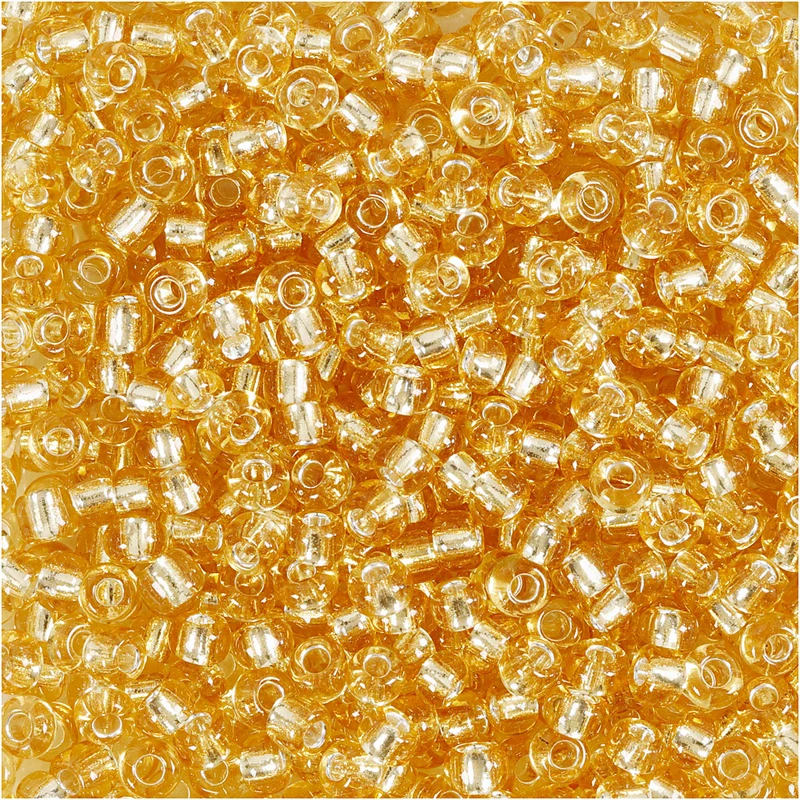 Rocailleperlen, D 3 mm, Größe 8/0, Lochgröße 0,6-1,0 mm, Gold, 25 g/ 1 Pck [HOB-682241]