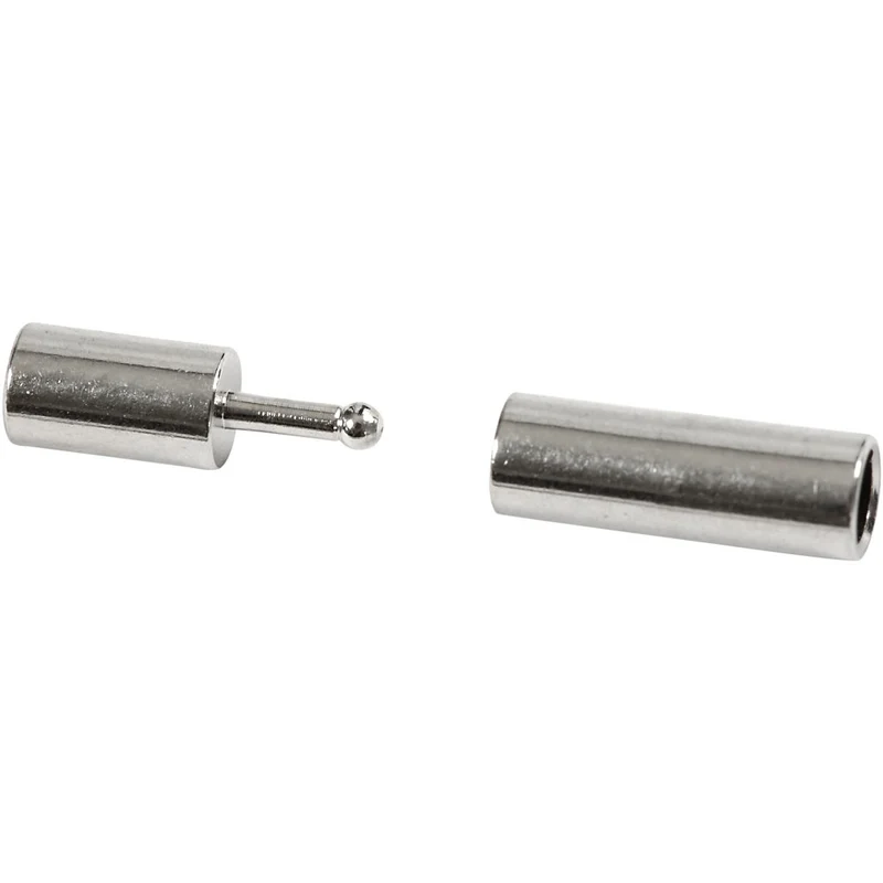 Magnetschloss, Größe 3x14 mm, Lochgröße 2 mm, Versilbert, 40 Stk/ 1 Pck [HOB-60132]