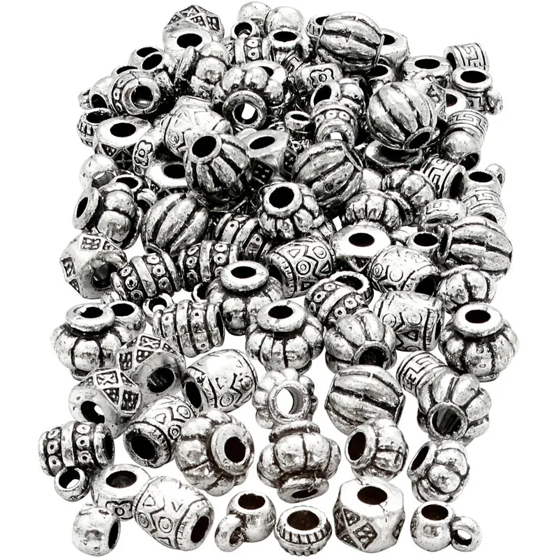 Kunststoffperlen, Mix, Größe 7-11 mm, Lochgröße 3 mm, ca. 400 Stk, 200 g/ 1 Pck [HOB-61722]