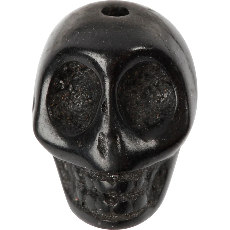 Howlith, D 12 mm, Lochgröße 1,5 mm, Schwarz, 32 Stk/ 1 Pck [HOB-69921]