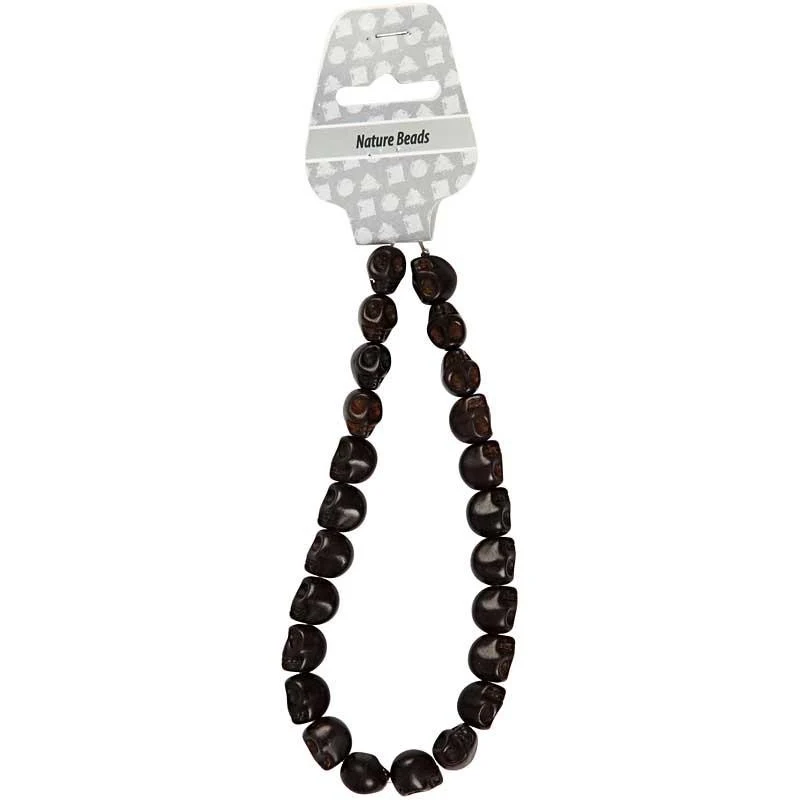 Howlith, D 12 mm, Lochgröße 1,5 mm, Schwarz, 32 Stk/ 1 Pck [HOB-69921]