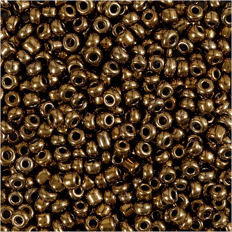 Rocailleperlen, D 3 mm, Größe 8/0, Lochgröße 0,6-1,0 mm, Bronze, 25 g/ 1 Pck [HOB-682221]