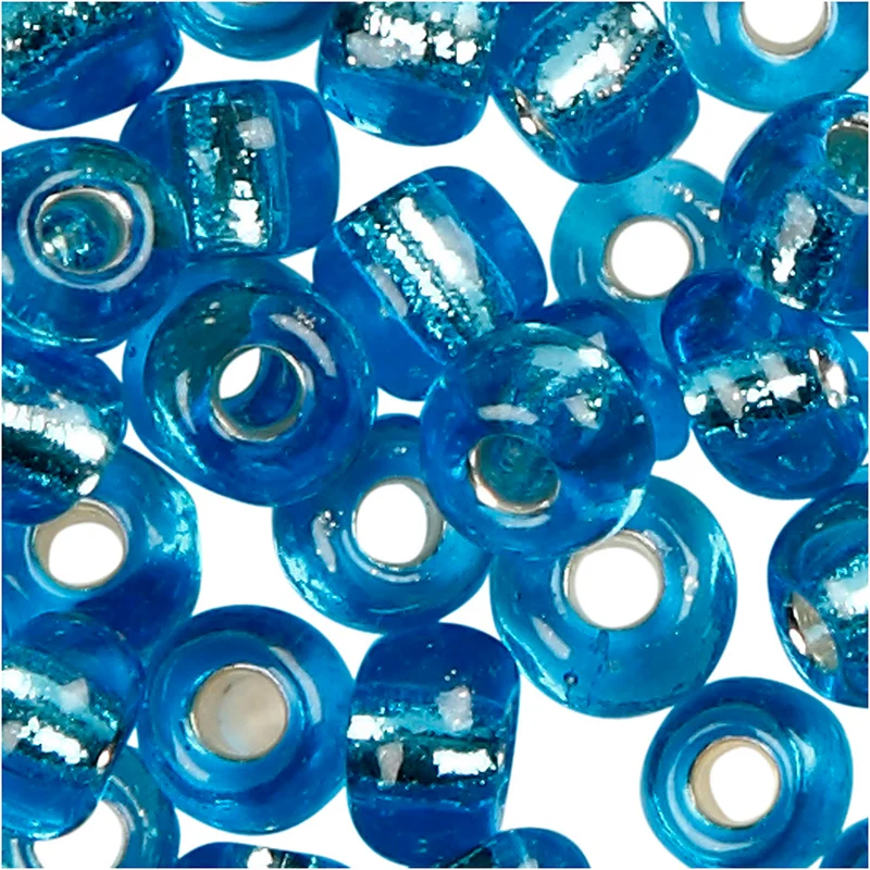 Rocailleperlen, D 3 mm, Größe 8/0, Lochgröße 0,6-1,0 mm, Türkis transparent, 25 g/ 1 Pck [HOB-682201]