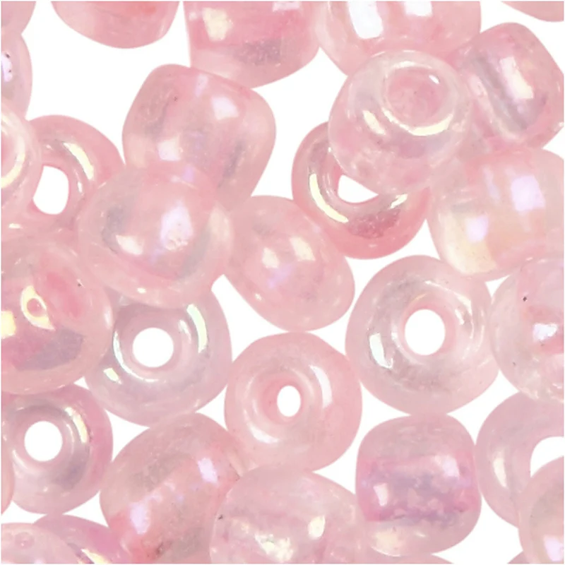 Rocailleperlen, D 3 mm, Größe 8/0, Lochgröße 0,6-1,0 mm, Kristall mit farbein, 25 g/ 1 Pck [HOB-682101]
