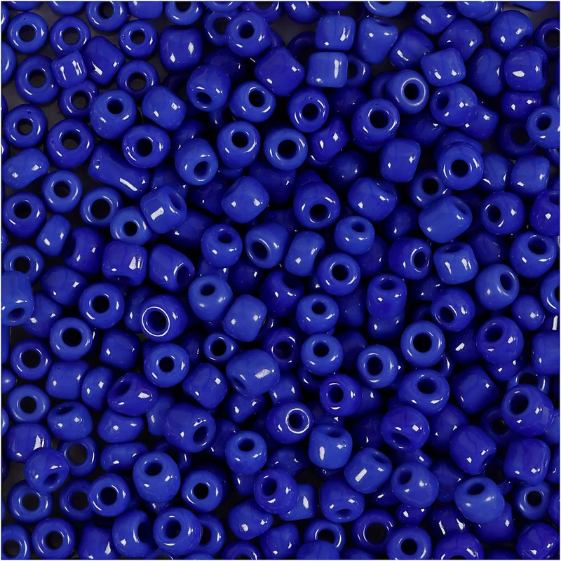 Rocailleperlen, D 3 mm, Größe 8/0, Lochgröße 0,6-1,0 mm, Blau, 25 g/ 1 Pck [HOB-682051]