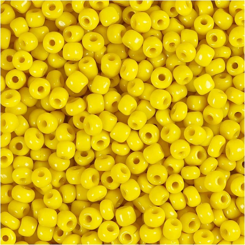 Rocailleperlen, D 3 mm, Größe 8/0, Lochgröße 0,6-1,0 mm, Gelb, 25 g/ 1 Pck [HOB-682011]