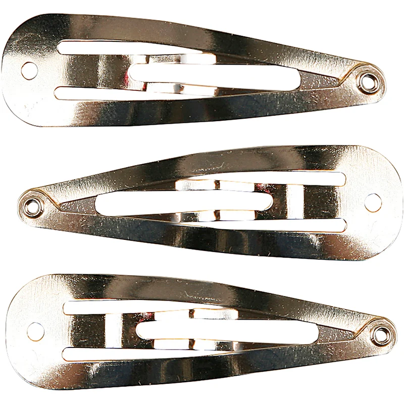 Haarclip, L 45 mm, B 14 mm, Versilbert, 100 Stk/ 1 Pck [HOB-600992]