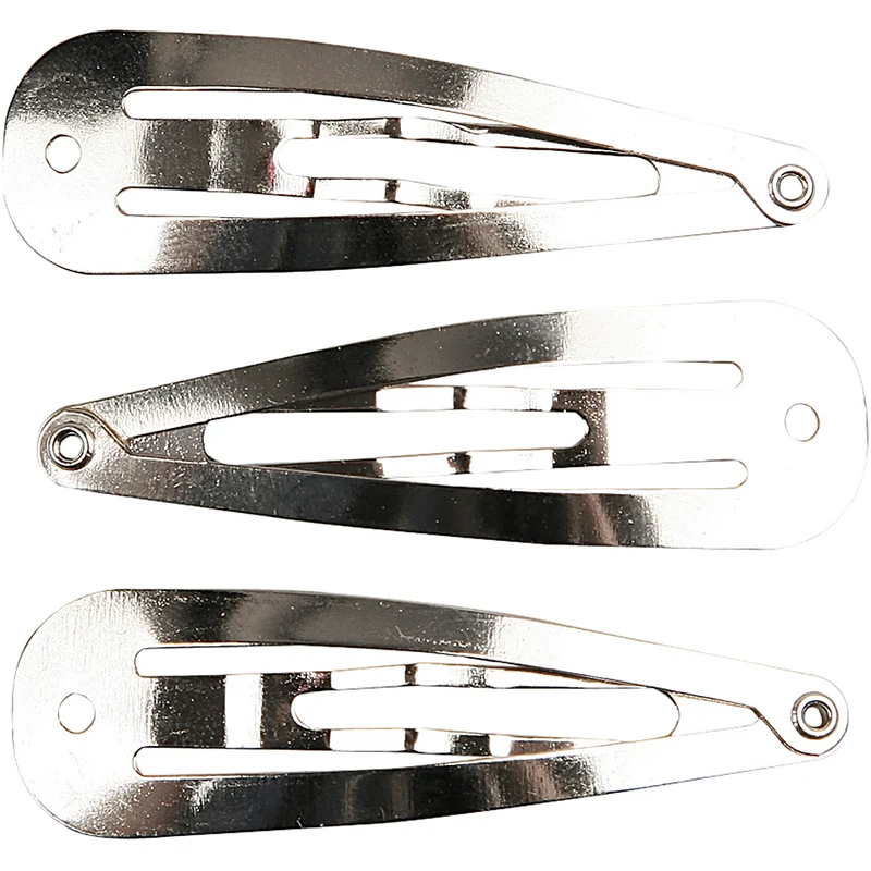 Haarclip, L 45 mm, B 14 mm, Versilbert, 10 Stk/ 1 Pck [HOB-600991]