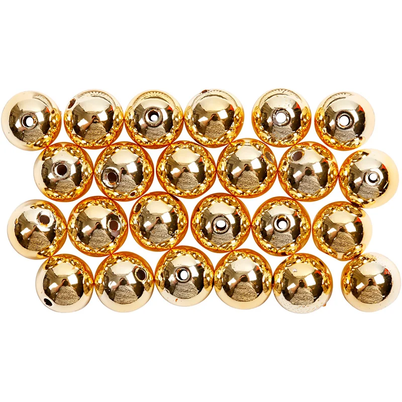 Schmuckperlen, D 8 mm, Lochgröße 1 mm, Gold, 50 Stk/ 1 Pck [HOB-698221]