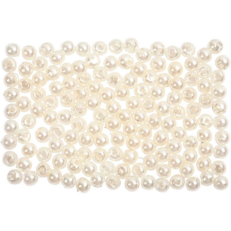 Wachsperlen, D 3 mm, Lochgröße 0,7 mm, Perlmutt, 150Stk/ 1 Pck [HOB-698061]