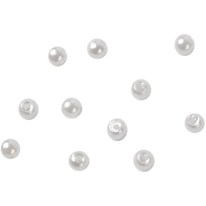 Wachsperlen, D 3 mm, Lochgröße 0,7 mm, Perlmutt, 150Stk/ 1 Pck [HOB-698061]