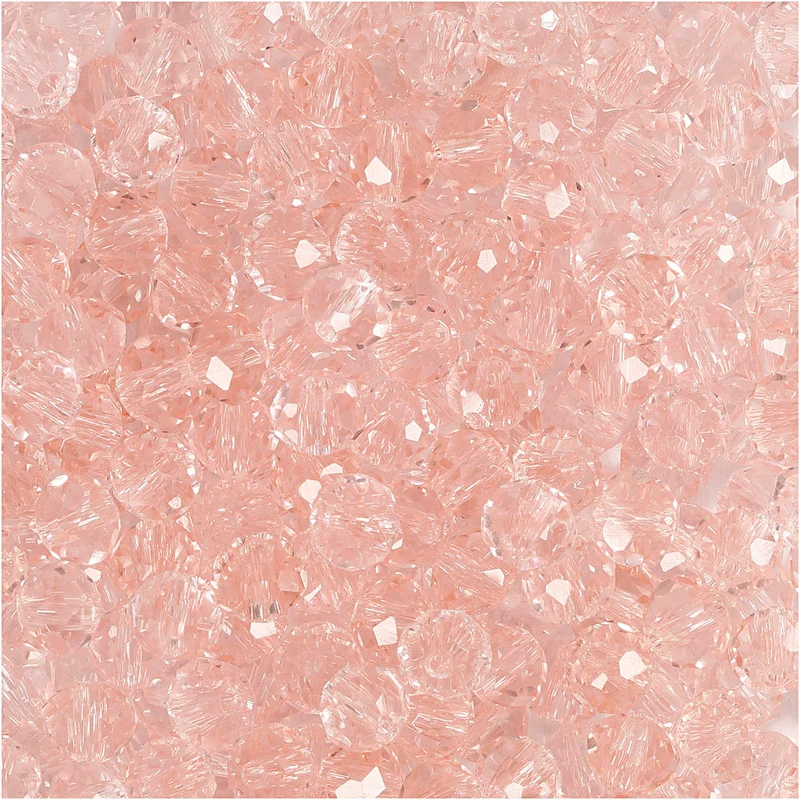 Glasschliffperlen, Größe 3x4 mm, Lochgröße 0,8 mm, Rosa, 100 Stk/ 1 Pck [HOB-61666]