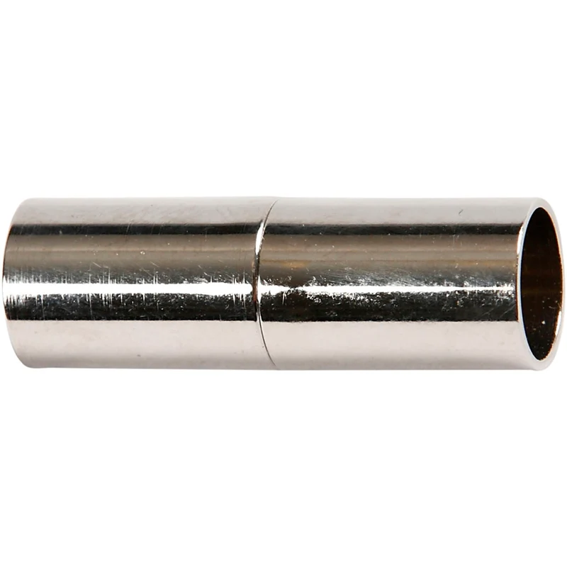 Magnetverschluss, L 20 mm, Lochgröße 5 mm, Versilbert, 2 Stk/ 1 Pck [HOB-60024]