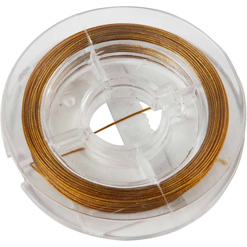 Schmuckdraht, Dicke 0,38 mm, Gold, 10 m/ 1 Rolle [HOB-61585]