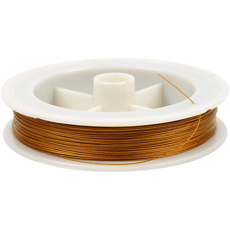 Schmuckdraht, Gold, Dicke 0,38 mm, 100 m/ 1 Rolle [HOB-61584]
