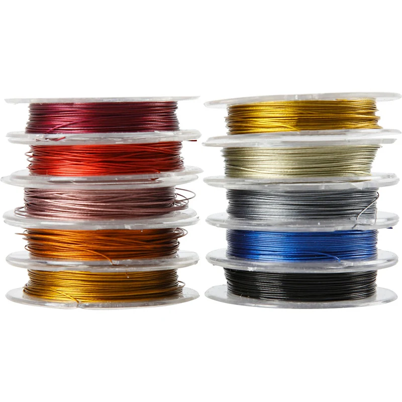 Schmuckdraht, Dicke 0,38 mm, Sortierte Farben, 10 m/ 1 Pck [HOB-61582]