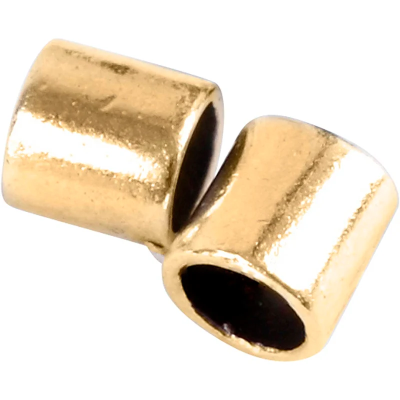 Quetschperle in Röhrenform, Größe 2x2 mm, Lochgröße 1,4 mm, Vergoldet, 80 Stk/ 1 Pck [HOB-69096]