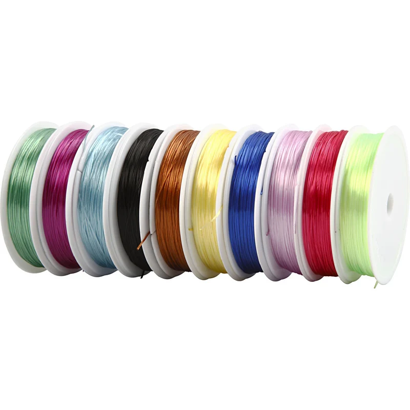 Elastische Schnur, Dicke 1 mm, Sortierte Farben, 10x25 m/ 1 Pck [HOB-61536]
