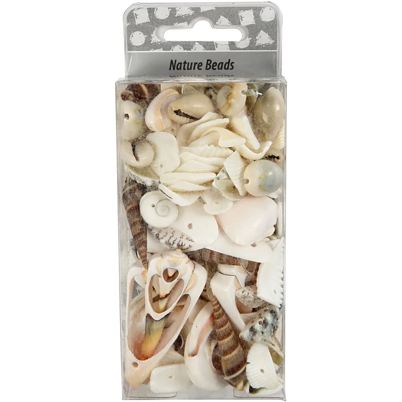 Strandmuscheln, Größe 9-40 mm, Lochgröße 1-1,5 mm, 120 g/ 1 Pck [HOB-631881]