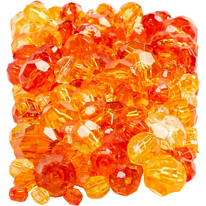 Facettenperlen, Größe 4-12 mm, Lochgröße 1-2,5 mm, ca. 860 Stk, Gelb (32227), 250 g/ 1 Pck [HOB-61886]