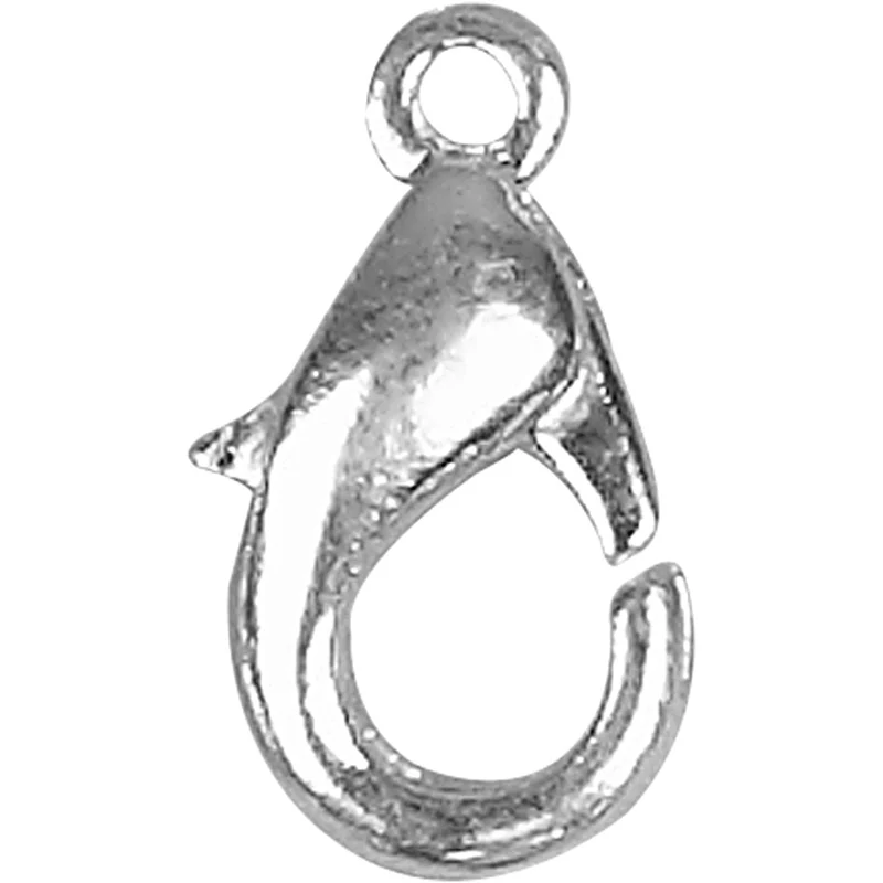 Karabinerhaken, L 12 mm, Versilbert, 5 Stk/ 1 Pck [HOB-600160]