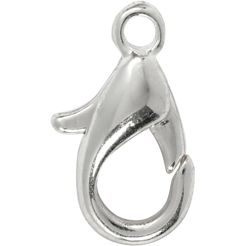Karabinerhaken, L 10 mm, Versilbert, 100 Stk/ 1 Pck [HOB-600121]