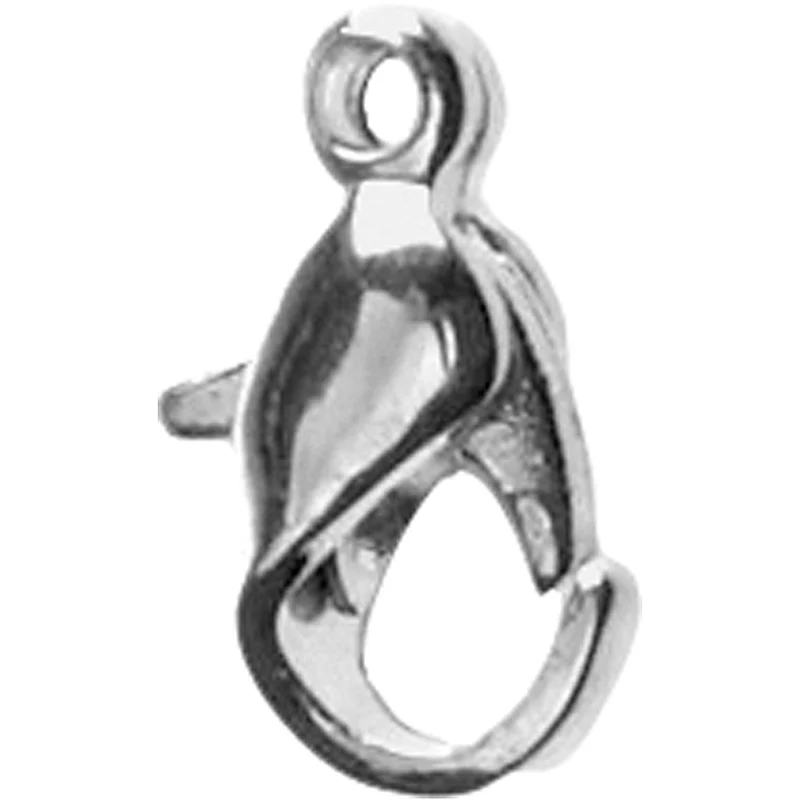 Karabinerhaken, L 10 mm, Versilbert, 10 Stk/ 1 Pck [HOB-600120]